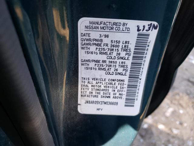 JN8AR05Y2TW036609 - 1998 NISSAN PATHFINDER LE მწვანე ფოტო 13