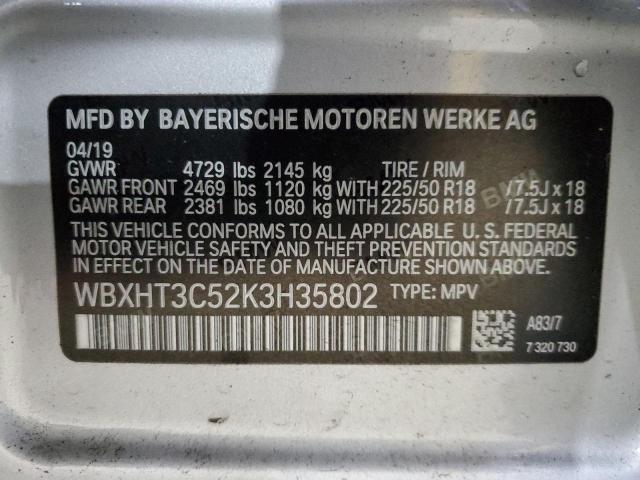 WBXHT3C52K3H35802 - 2019 BMW X1 XDRIVE28I SILVER photo 13