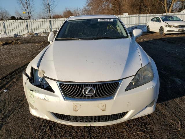 JTHCK262382020365 - 2008 LEXUS IS 250 WHITE photo 5