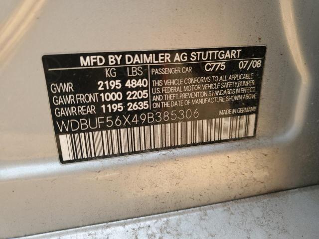 WDBUF56X49B385306 - 2009 MERCEDES-BENZ E 350 SILVER photo 12