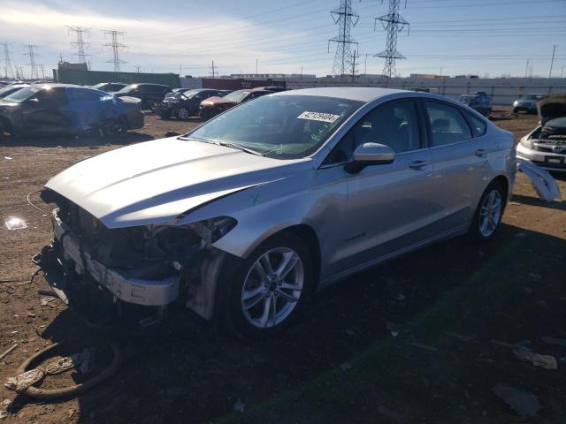 3FA6P0UU7JR100963 - 2018 FORD FUSION S HYBRID SILVER photo 1