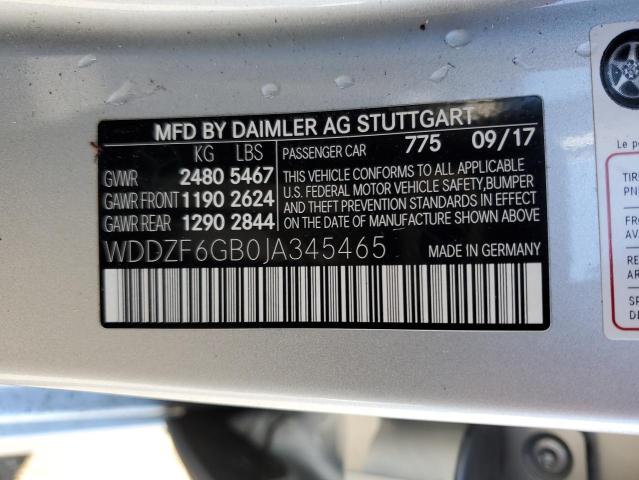 WDDZF6GB0JA345465 - 2018 MERCEDES-BENZ E 400 4MATIC SILVER photo 12