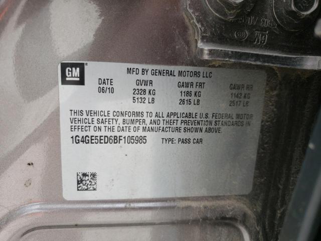 1G4GE5ED6BF105985 - 2011 BUICK LACROSSE CXS 灰色 照片 12