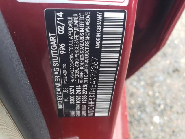 WDDHF5KB4EA972267 - 2014 MERCEDES-BENZ E 350 RED photo 12