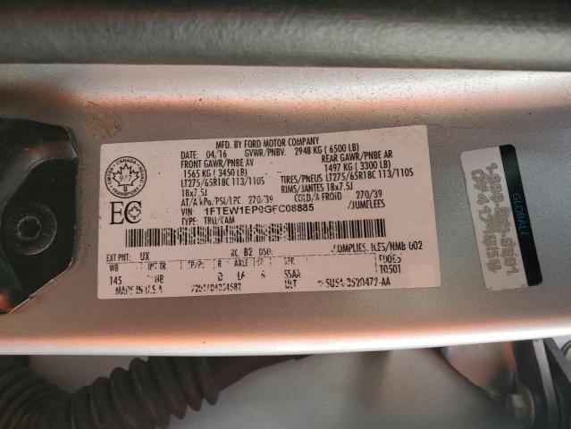 1FTEW1EP9GFC08885 - 2016 FORD F150 SUPERCREW SILVER photo 12