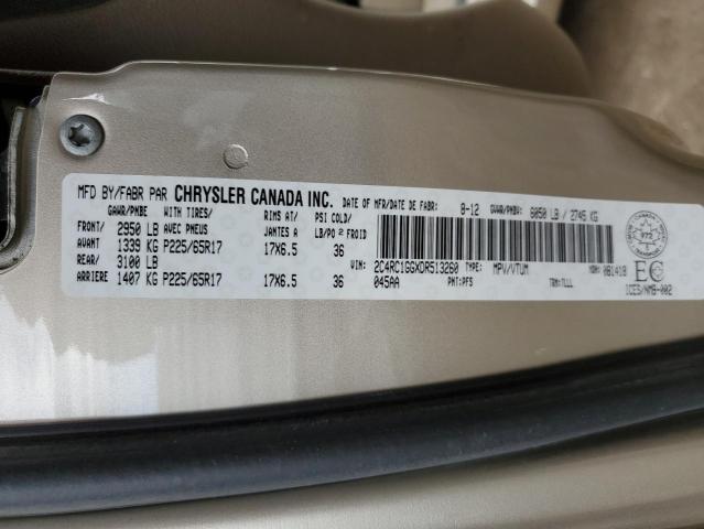 2C4RC1GGXDR513260 - 2013 CHRYSLER TOWN & COU LIMITED GOLD photo 13