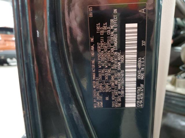 5TBBT44116S474810 - 2006 TOYOTA TUNDRA ACCESS CAB SR5 GREEN photo 12