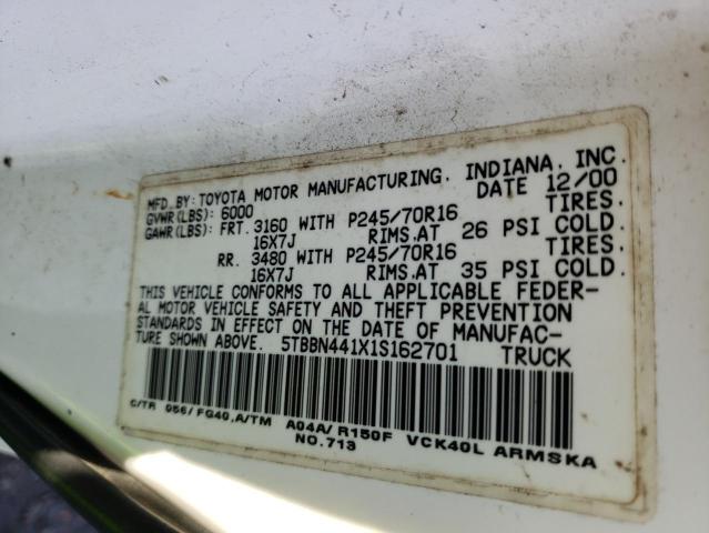 5TBBN441X1S162701 - 2001 TOYOTA TUNDRA ACCESS CAB Ağ foto 12
