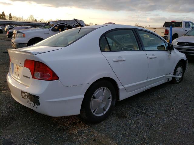 JHMFA36207S023521 - 2007 HONDA CIVIC HYBRID WHITE photo 3