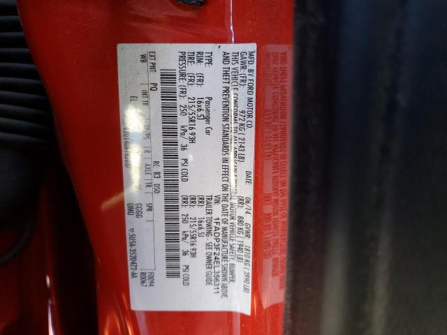 1FADP3F24EL356311 - 2014 FORD FOCUS SE RED photo 12