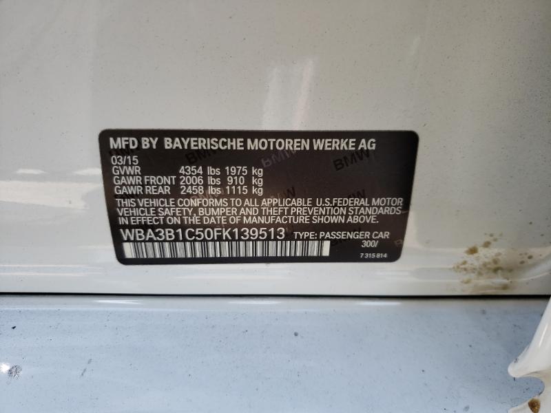 WBA3B1C50FK139513 - 2015 BMW 320 I WHITE photo 10