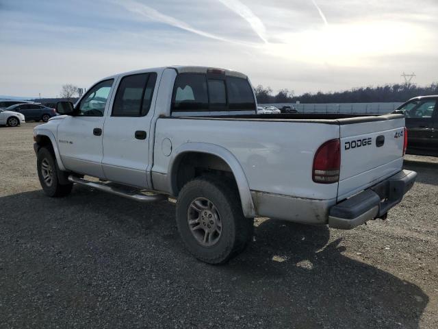 1B7HG48N62S695324 - 2002 DODGE DAKOTA QUAD SLT WHITE photo 2