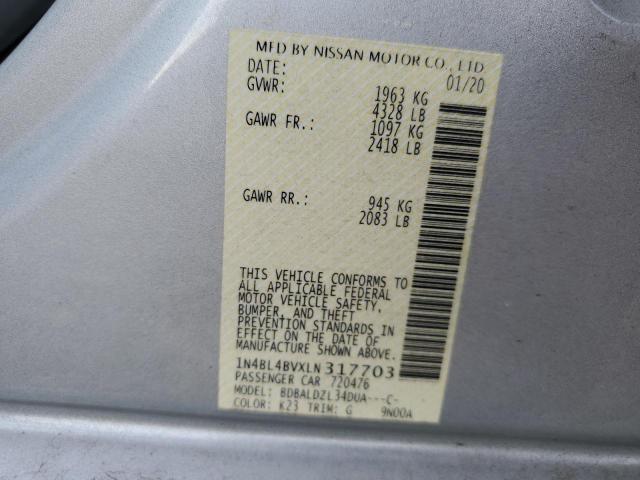 1N4BL4BVXLN317703 - 2020 NISSAN ALTIMA S SILVER photo 12