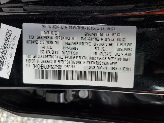 3MVDMBAL0MM222615 - 2021 MAZDA CX-30 BLACK photo 13