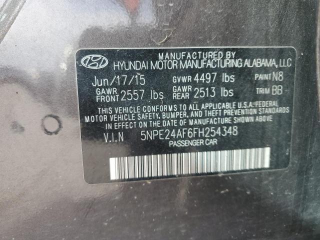 5NPE24AF6FH254348 - 2015 HYUNDAI SONATA SE BROWN photo 12