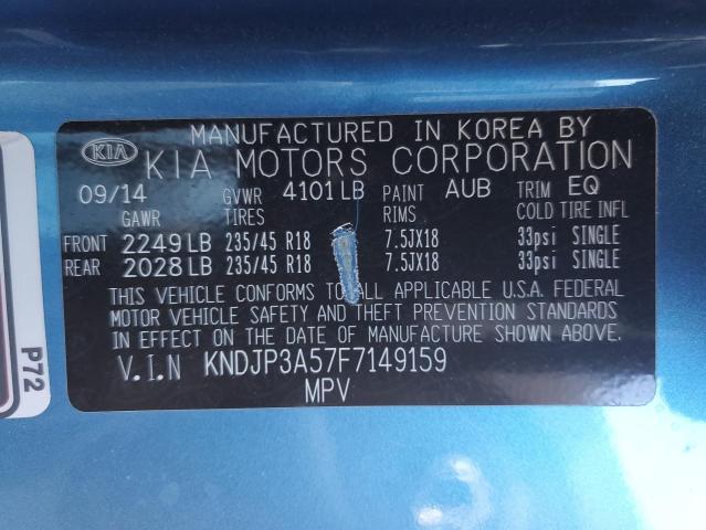 KNDJP3A57F7149159 - 2015 KIA SOUL + BLUE photo 12