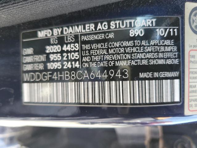 WDDGF4HB8CA644943 - 2012 MERCEDES-BENZ C 250 BLUE photo 12