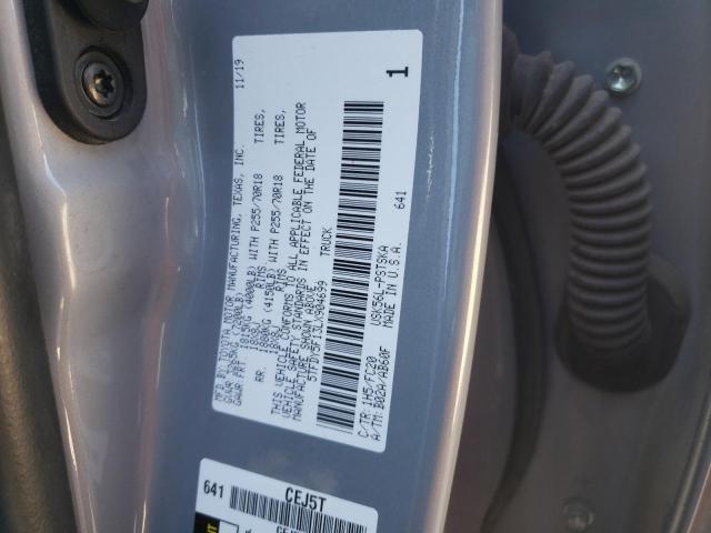 5TFDY5F13LX904699 - 2020 TOYOTA TUNDRA CREWMAX SR5 GRAY photo 12