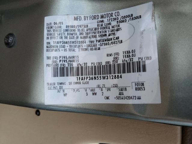 1FAFP36N55W312884 - 2005 FORD FOCUS ZXW GRAY photo 12