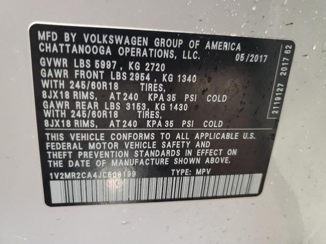 1V2MR2CA4JC508199 - 2018 VOLKSWAGEN ATLAS SEL Ağ foto 13