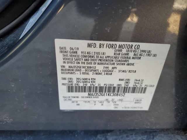 MAJ3S2GE1KC308452 - 2019 FORD ECOSPORT SE 灰色 照片 13