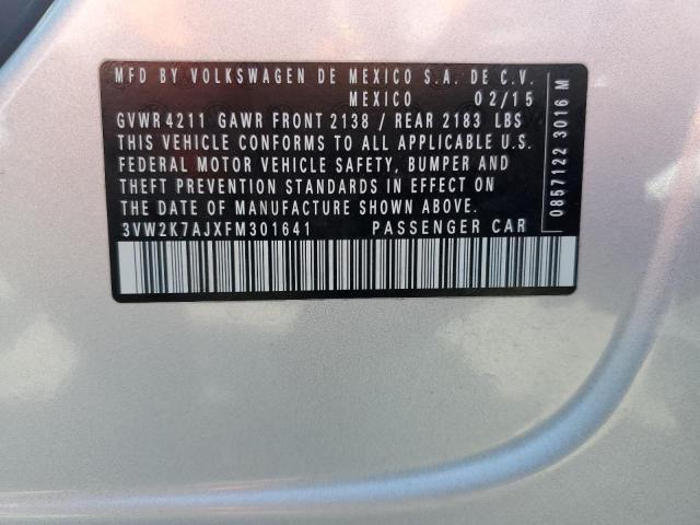 3VW2K7AJXFM301641 - 2015 VOLKSWAGEN JETTA BASE SILVER photo 12
