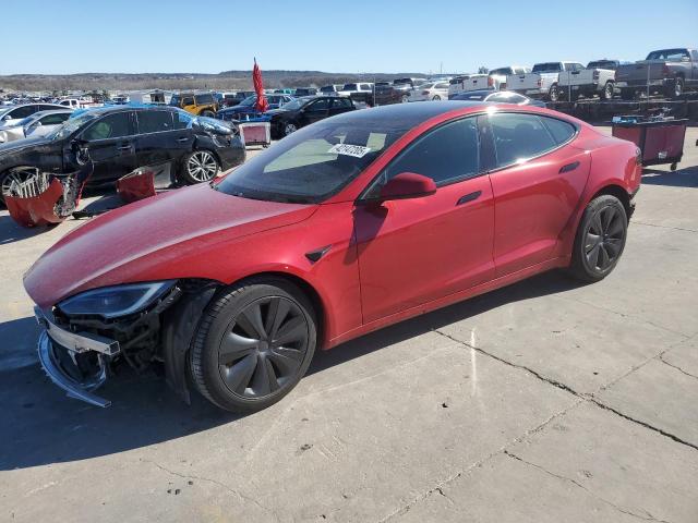 5YJSA1E57NF478036 - 2022 TESLA MODEL S RED photo 1