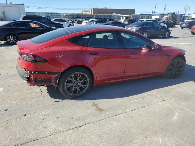 5YJSA1E57NF478036 - 2022 TESLA MODEL S RED photo 3