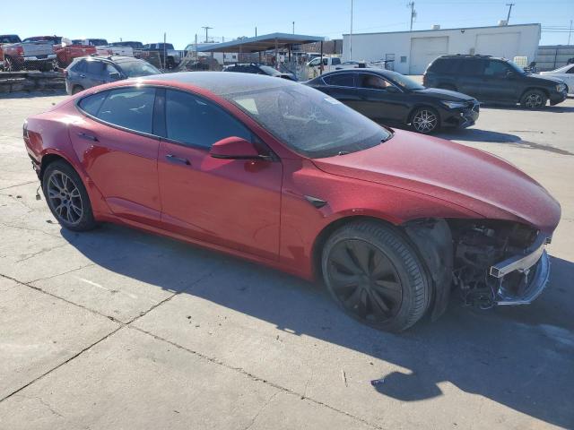 5YJSA1E57NF478036 - 2022 TESLA MODEL S RED photo 4