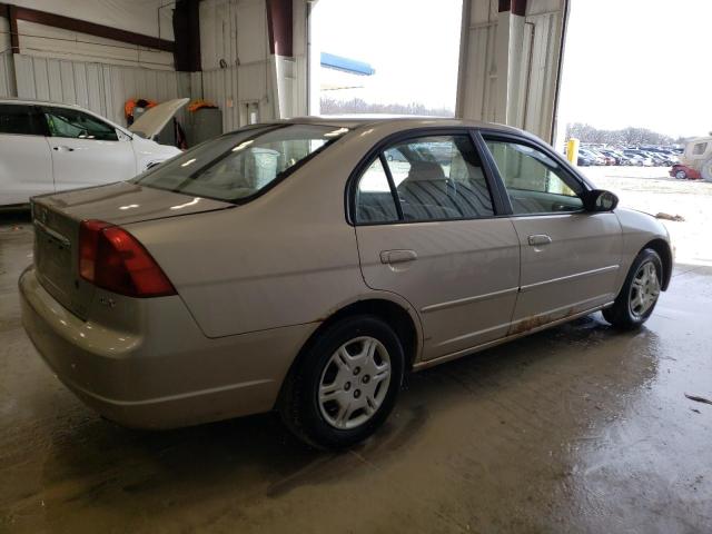 1HGES16592L076134 - 2002 HONDA CIVIC LX TAN photo 3