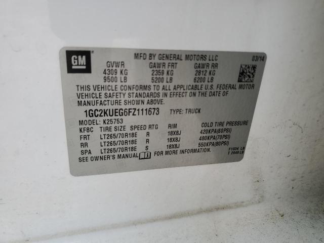 1GC2KUEG6FZ111673 - 2015 CHEVROLET SILVERADO K2500 HEAVY DUTY WHITE photo 12