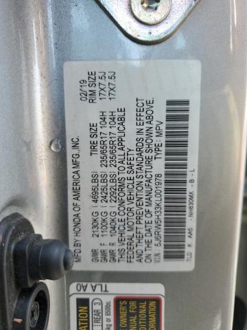 5J6RW5H33KL001978 - 2019 HONDA CR-V LX SILVER photo 13