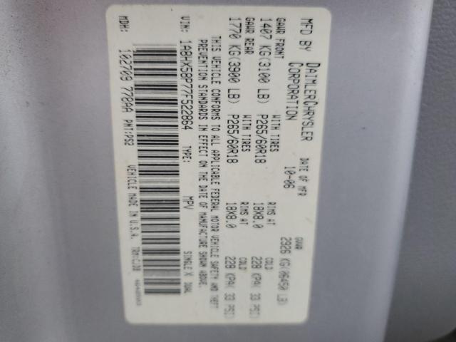 1A8HX58P77F522864 - 2007 CHRYSLER ASPEN LIMITED 银色 照片 13