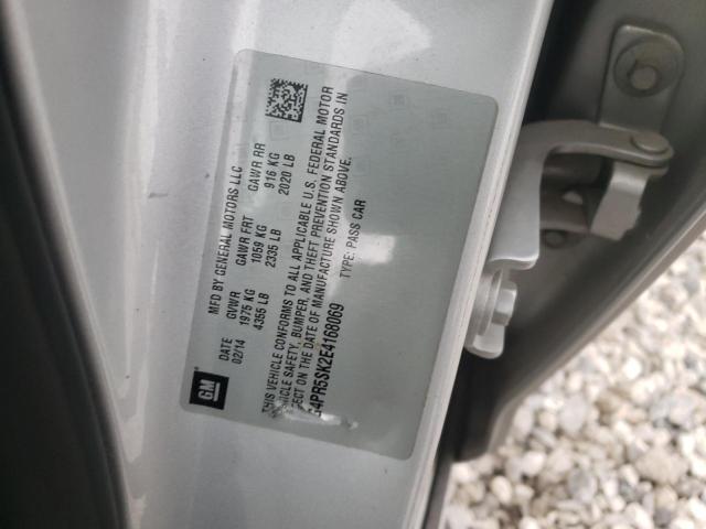 1G4PR5SK2E4168069 - 2014 BUICK VERANO CONVENIENCE SILVER photo 12