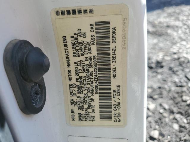 1NXBU4EE4AZ282335 - 2010 TOYOTA COROLLA BASE WHITE photo 12