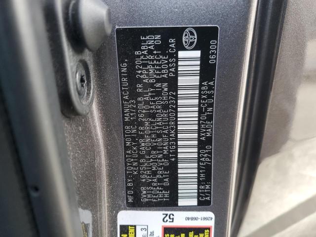 4T1G31AK3RU072372 - 2024 TOYOTA CAMRY SE NIGHT SHADE GRAY photo 13