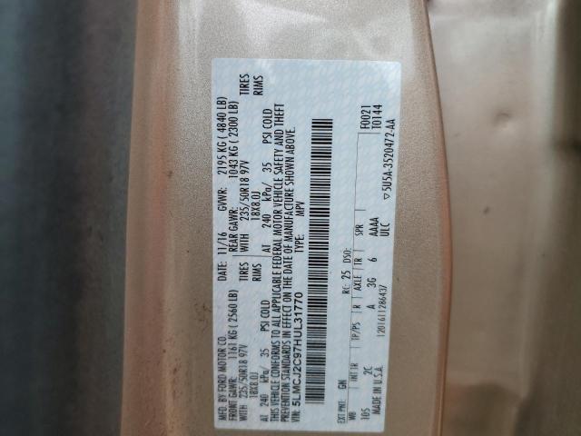 5LMCJ2C97HUL31770 - 2017 LINCOLN MKC SELECT Թուխ լուսանկար 13