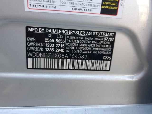 WDDNG71X08A164589 - 2008 MERCEDES-BENZ S 550 SILVER photo 12