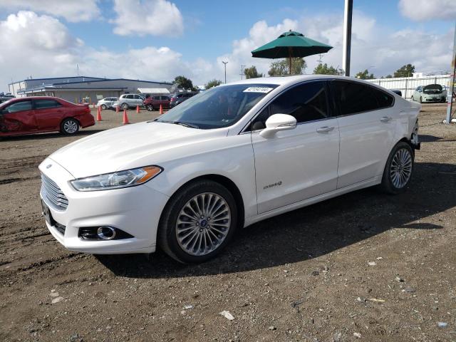 3FA6P0RU0ER378702 - 2014 FORD FUSION TITANIUM HEV WHITE photo 1