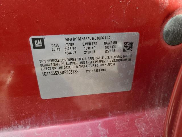 1G11J5SX6DF303238 - 2013 CHEVROLET MALIBU LTZ ბურგუნდია ფოტო 13