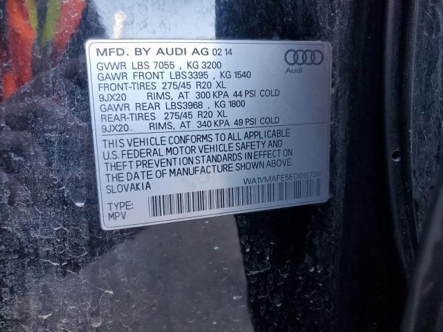 WA1VMAFE5ED015736 - 2014 AUDI Q7 PRESTIGE BLACK photo 12