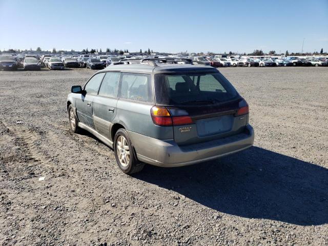 4S3BH686127603062 - 2002 SUBARU LEGACY OUTBACK LIMITED GREEN photo 2