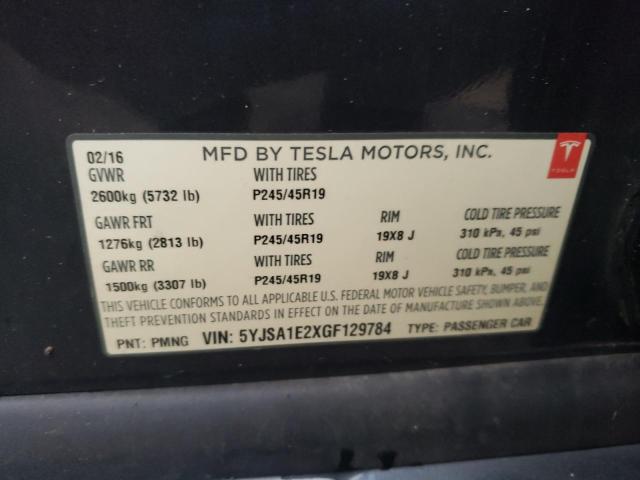 5YJSA1E2XGF129784 - 2016 TESLA MODEL S GRAY photo 13