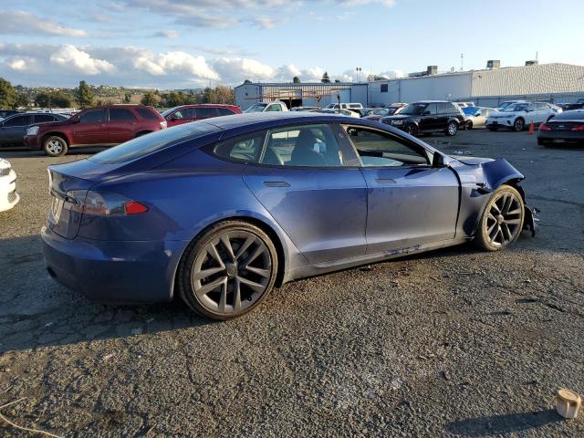 5YJSA1E53MF433545 - 2021 TESLA MODEL S BLUE photo 3