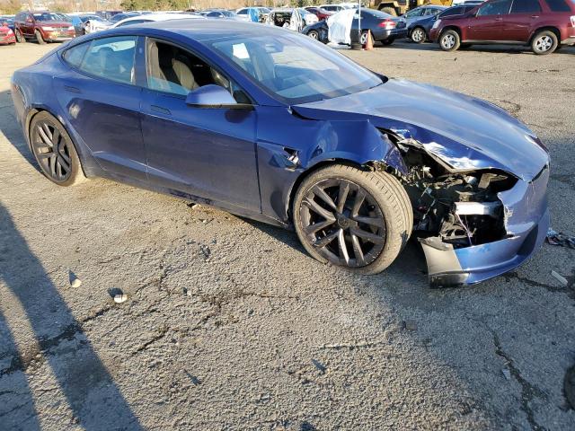 5YJSA1E53MF433545 - 2021 TESLA MODEL S BLUE photo 4