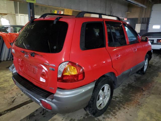 KM8SC73E74U792626 - 2004 HYUNDAI SANTA FE GLS RED photo 3