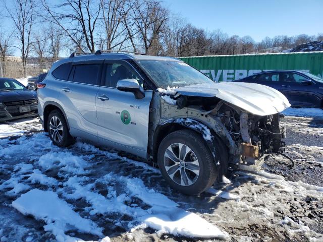 5TDGBRCH6MS514646 - 2021 TOYOTA HIGHLANDER HYBRID XLE SILVER photo 4