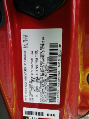 3TYRX5GN5NT052735 - 2022 TOYOTA TACOMA ACCESS CAB წითელი ფოტო 12