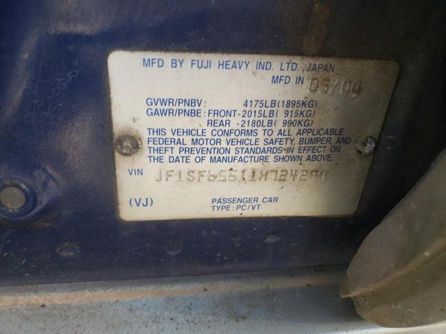 JF1SF65511H724299 - 2001 SUBARU FORESTER S ლურჯი ფოტო 13