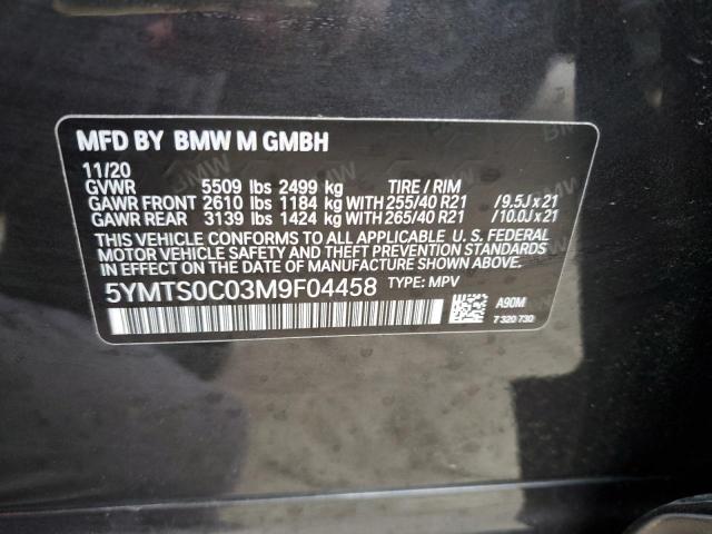 5YMTS0C03M9F04458 - 2021 BMW X3 M COMPETITION BLACK photo 14